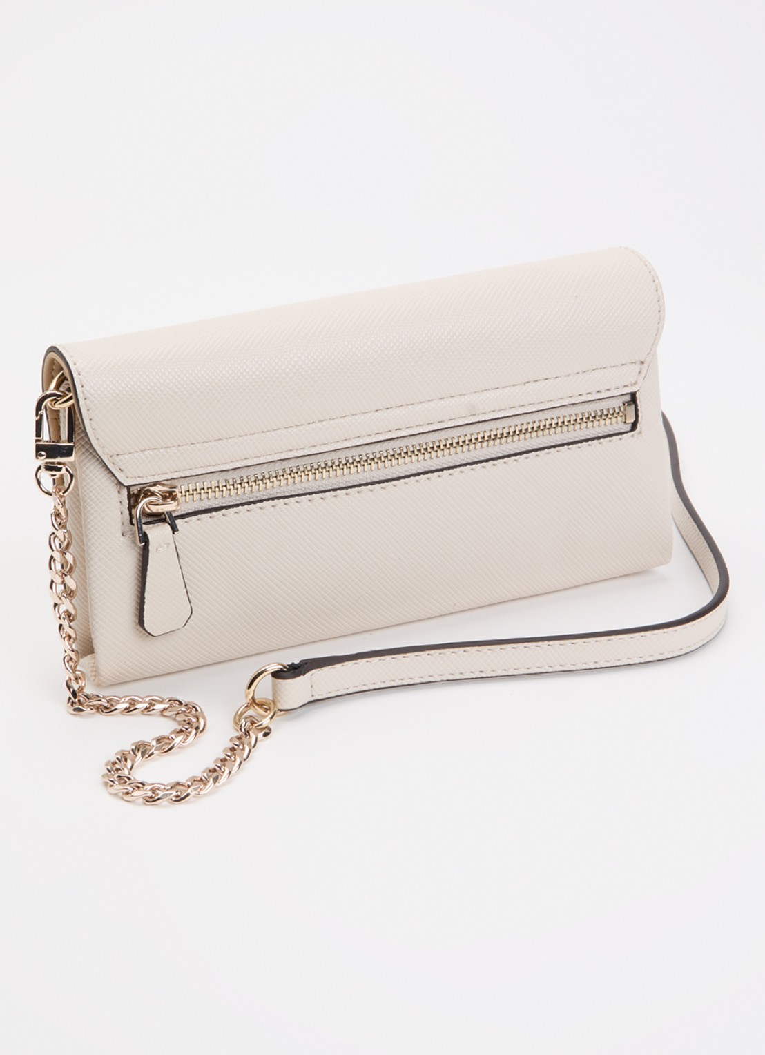 GUESS Noelle II crossbodytas met logo en afneembare schouderriem - achterkant 4 gebroken wit