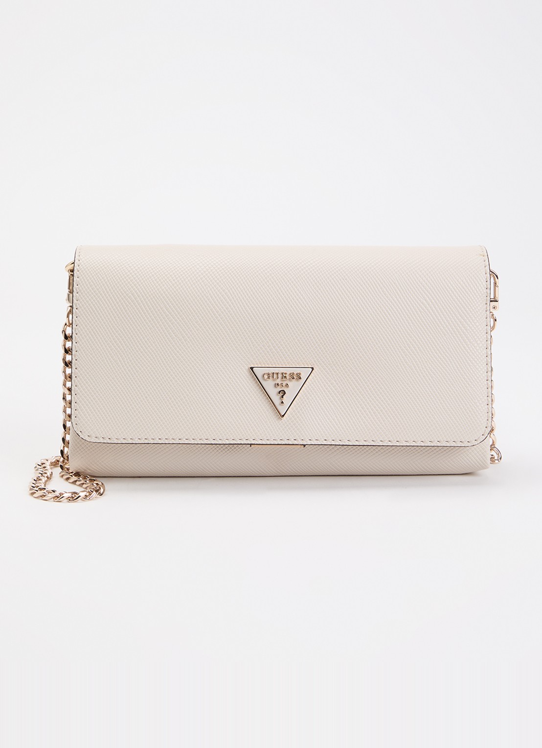 GUESS Noelle II crossbodytas met logo en afneembare schouderriem - voorkant gebroken wit