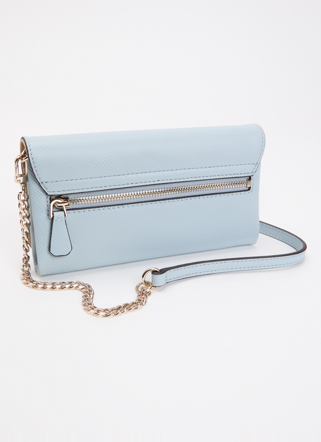 GUESS Noelle II crossbodytas met logo en afneembare schouderriem - achterkant 3 lichtblauw