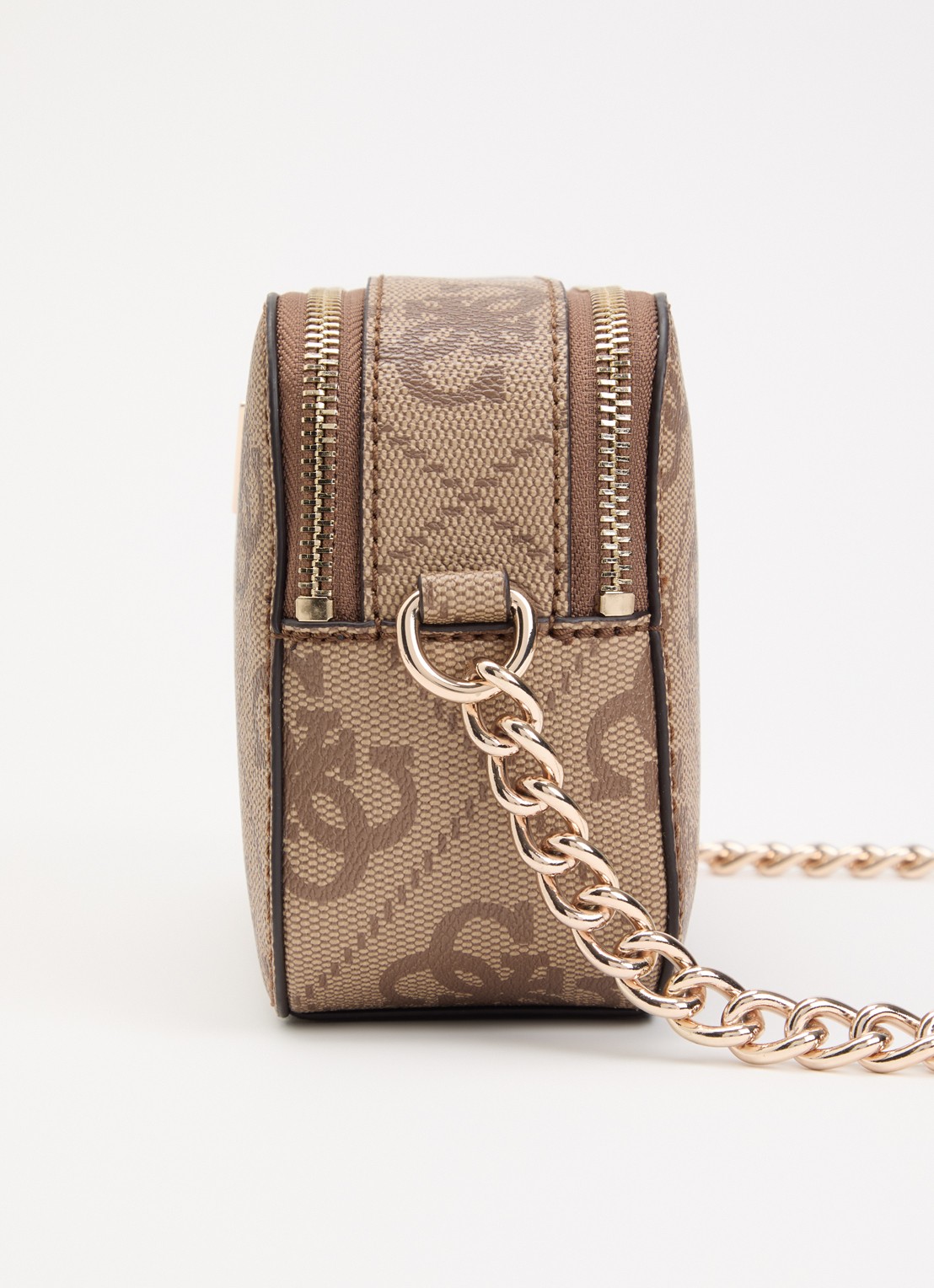 GUESS Noelle II crossbodytas met logoprint - detail 2 lichtbruin