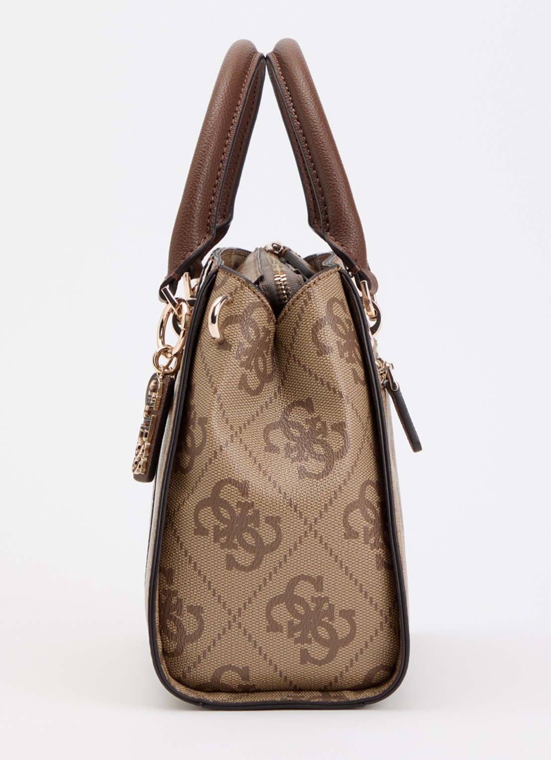 GUESS Noelle II handtas met logoprint en afneembare schouderriem - detail 3 lichtbruin