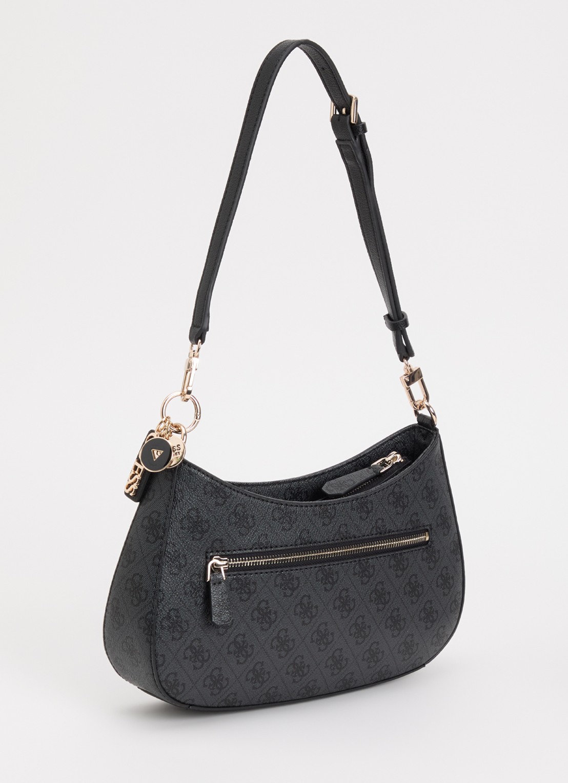 GUESS Noelle II handtas met logoprint  - achterkant 3 antraciet