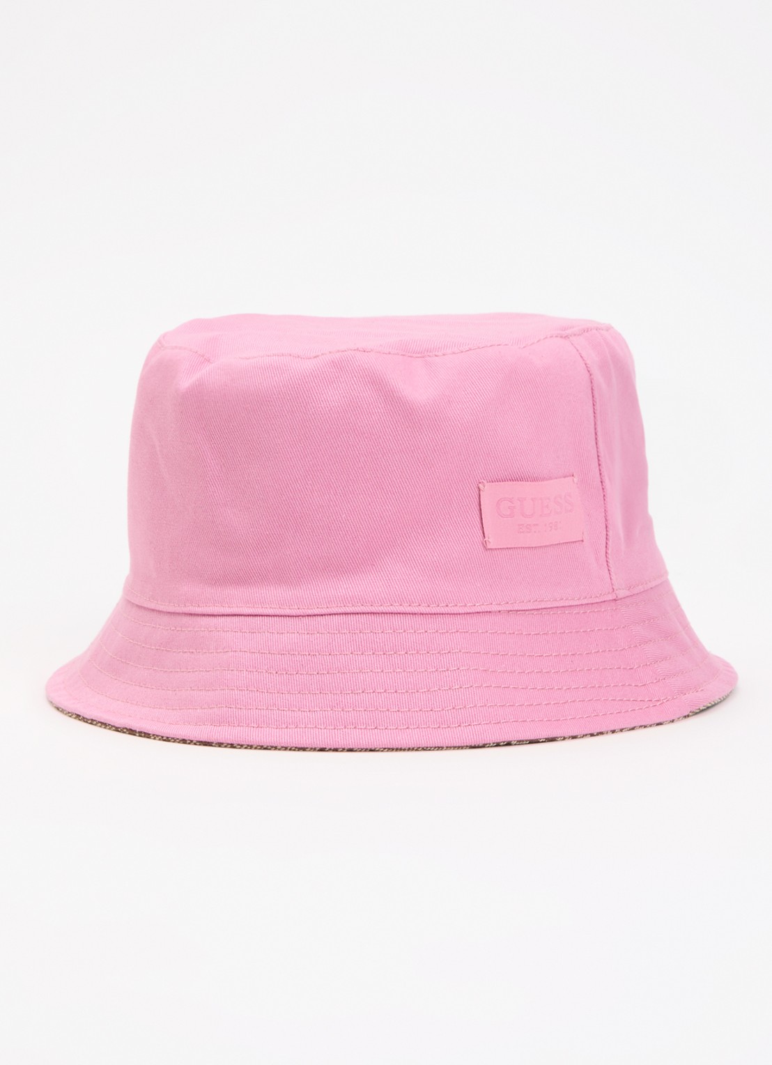 GUESS Noelle II reversible bucket hoed met logoprint - detail 3 camel