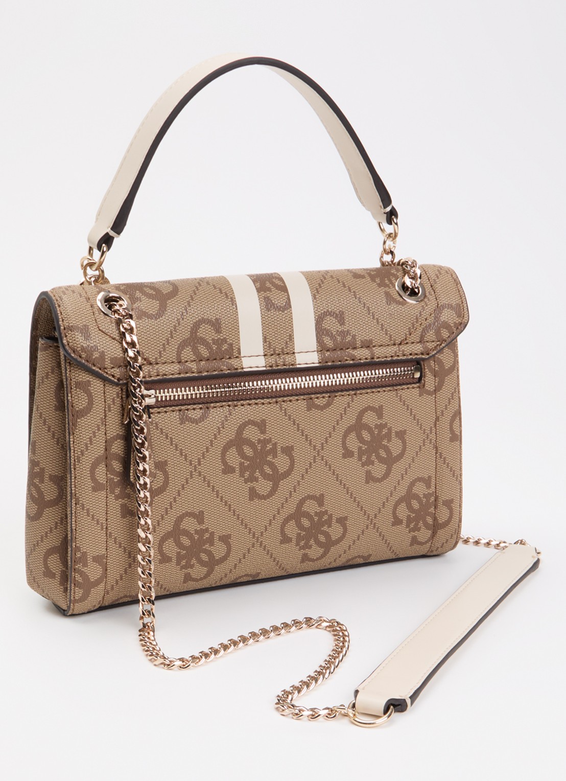 GUESS Noelle II schoudertas met logo - achterkant 7 lichtbruin