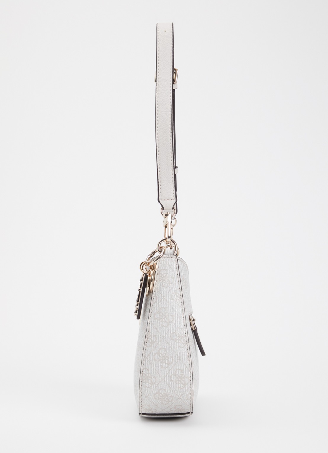 GUESS Noelle II schoudertas met logoprint en tasbedel - detail 3 creme