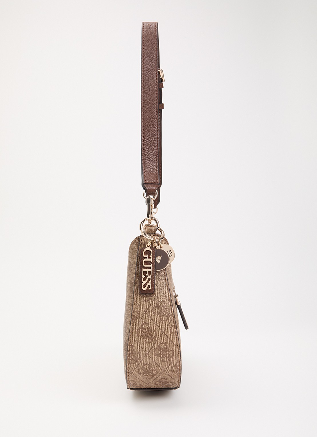 GUESS Noelle II schoudertas met logoprint - detail 4 lichtbruin