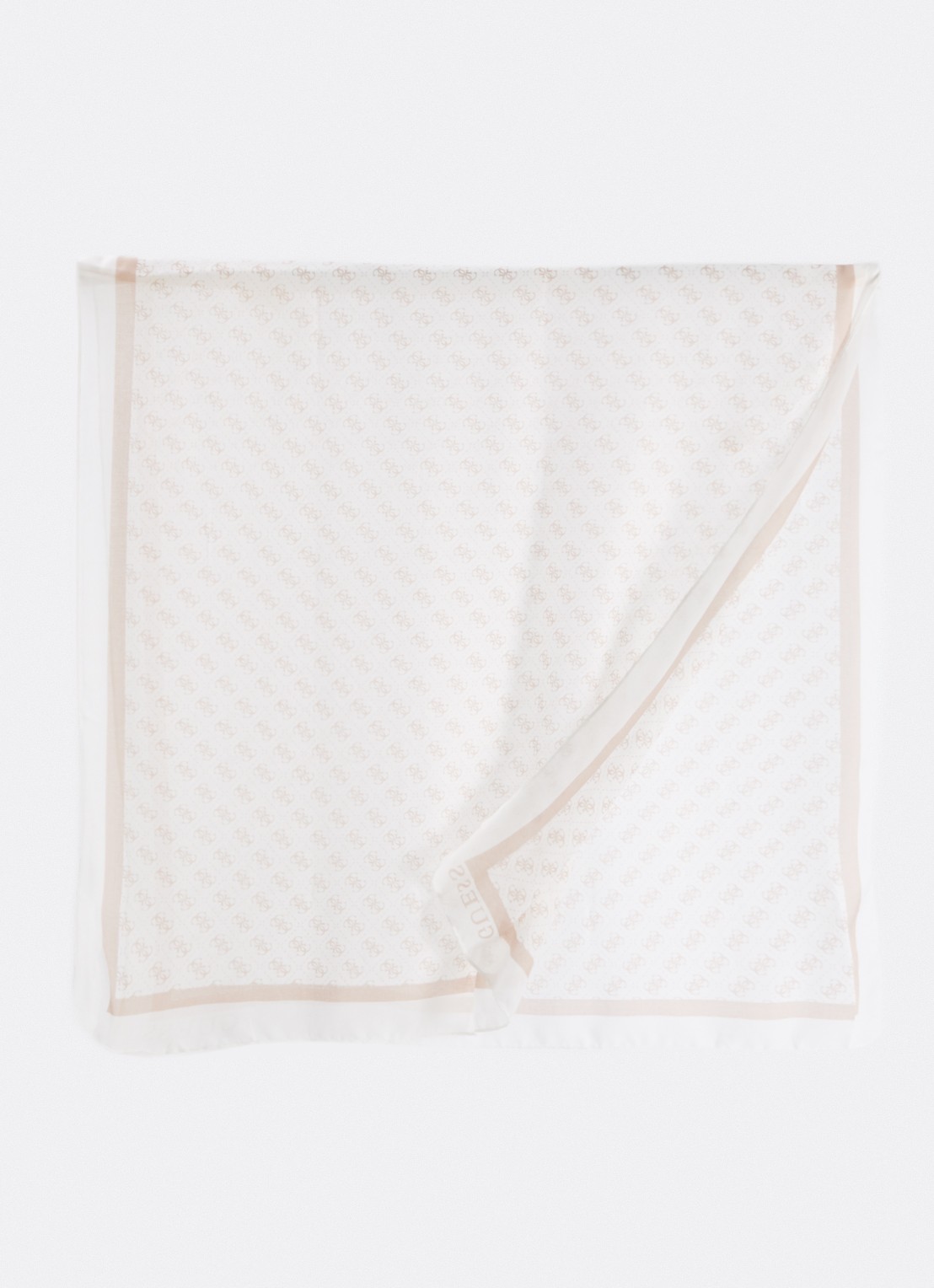 GUESS Noelle II sjaal met logoprint 180 x 90 cm  - detail wit