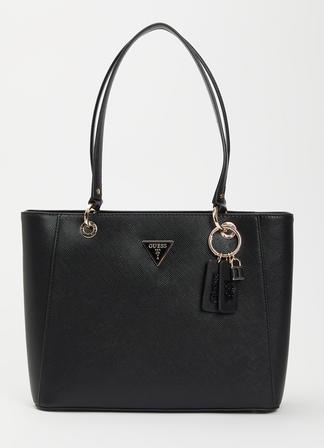 GUESS Noelle ll schoudertas met logoprint - voorkant 4 zwart
