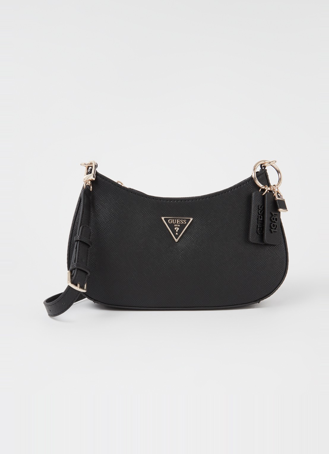 GUESS Noelle schoudertas met logo - voorkant zwart