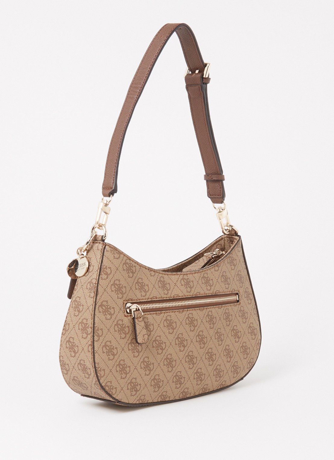 GUESS Noelle schoudertas met logo - achterkant bruin