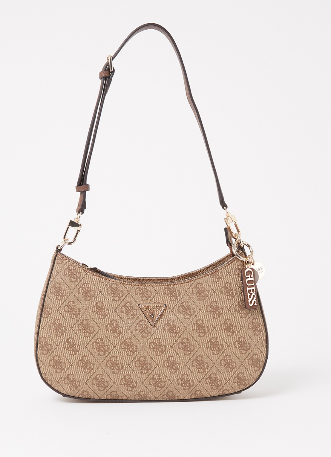 GUESS Noelle schoudertas met logo - voorkant 4 bruin