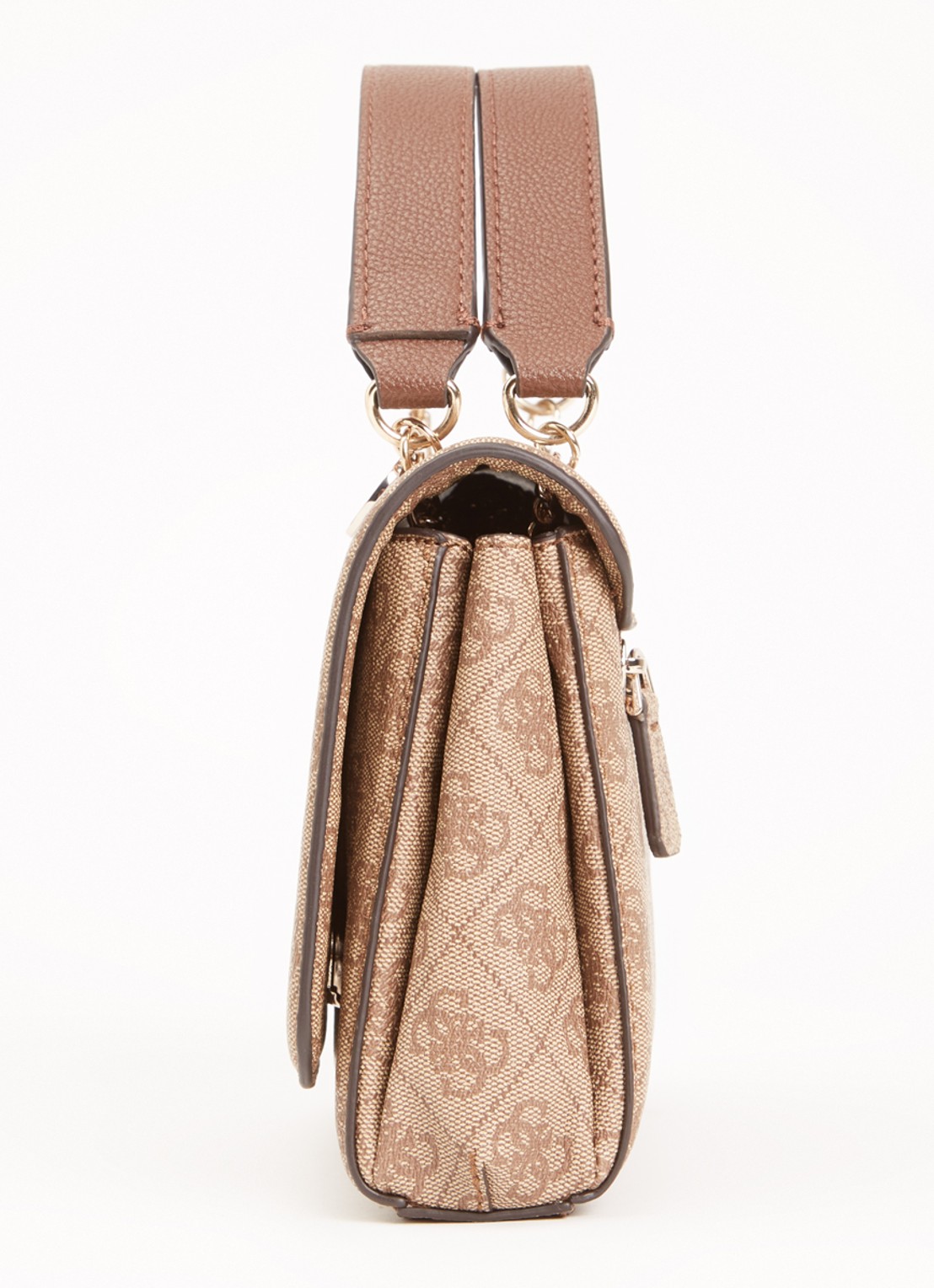 GUESS Noelle schoudertas met logoprint - detail 6 beige