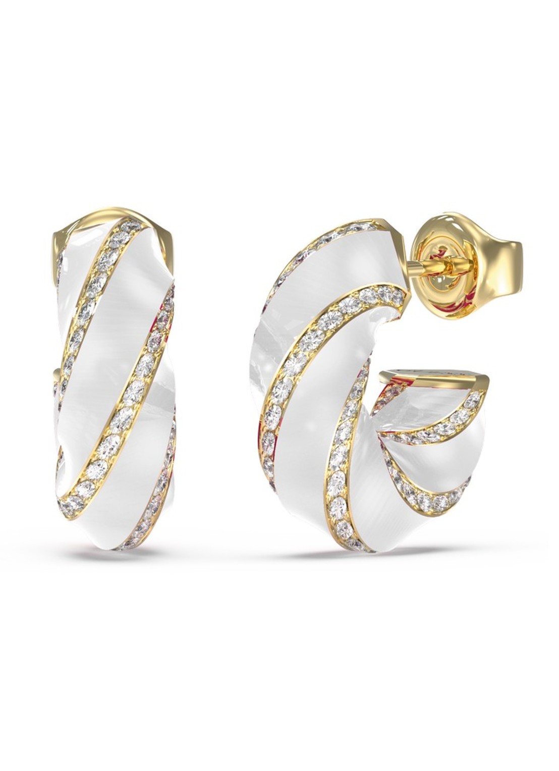 GUESS Oorringen JUBE05383JWYGWHT-U    - voorkant goud