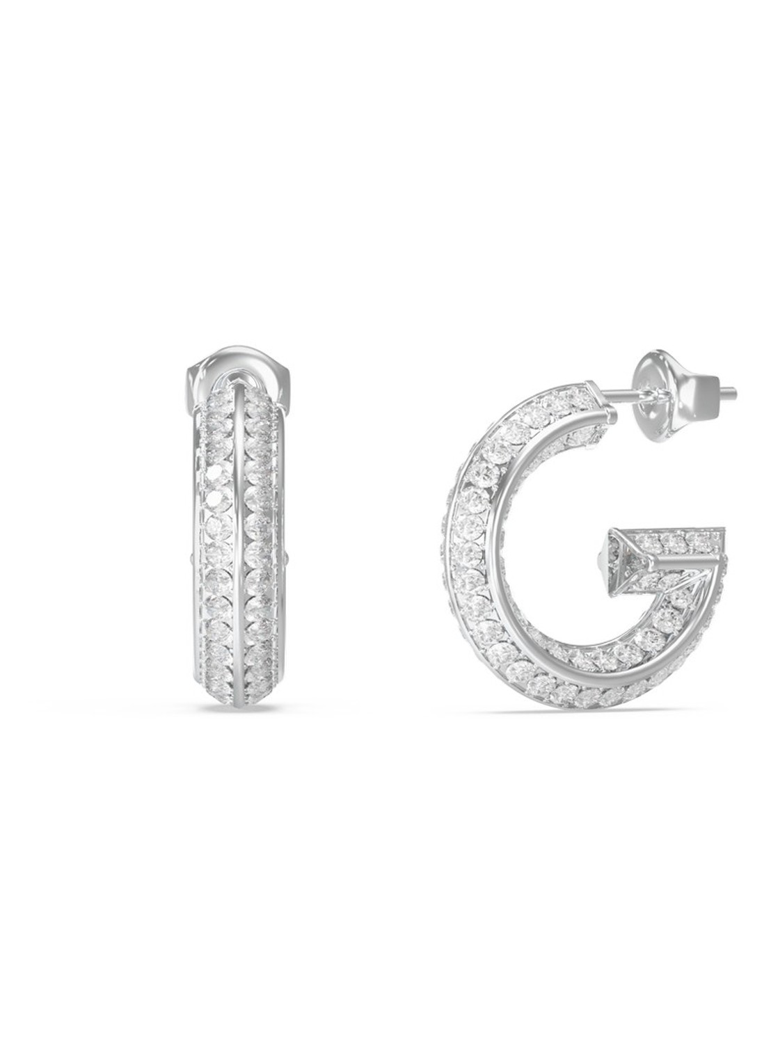 GUESS Oorringen JUBE05444JWRHT-U  - voorkant zilver