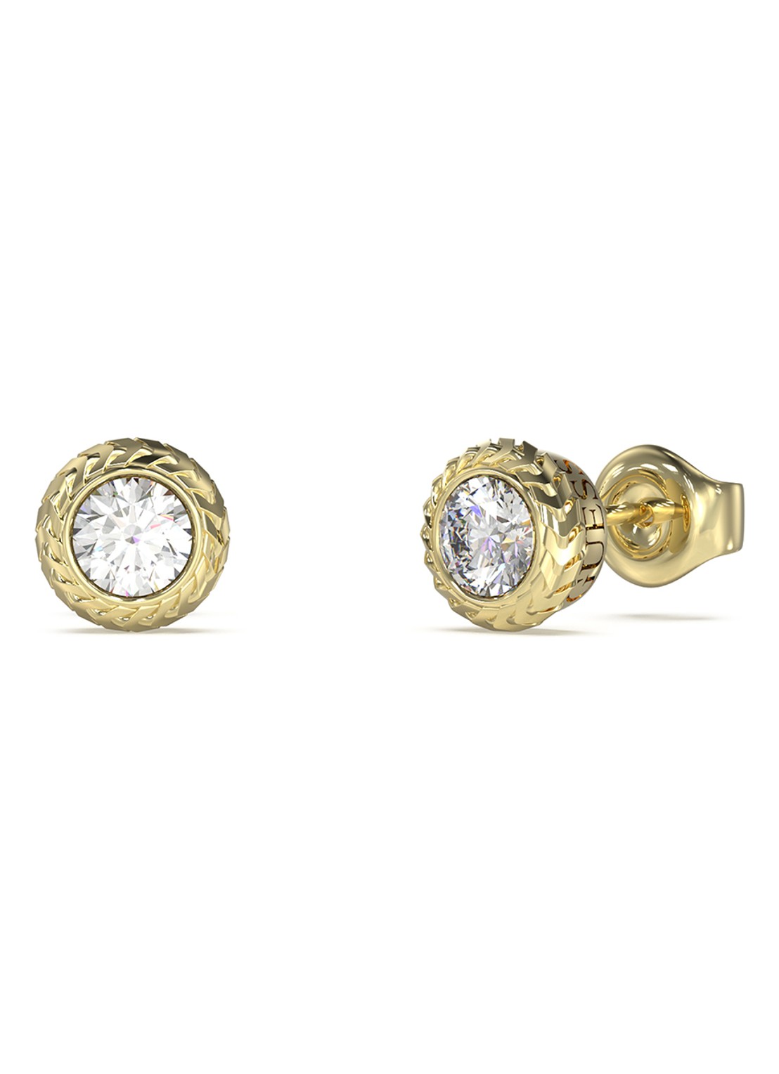 GUESS Oorstekers met kristal JUME05022JWYGT-U  - voorkant goud