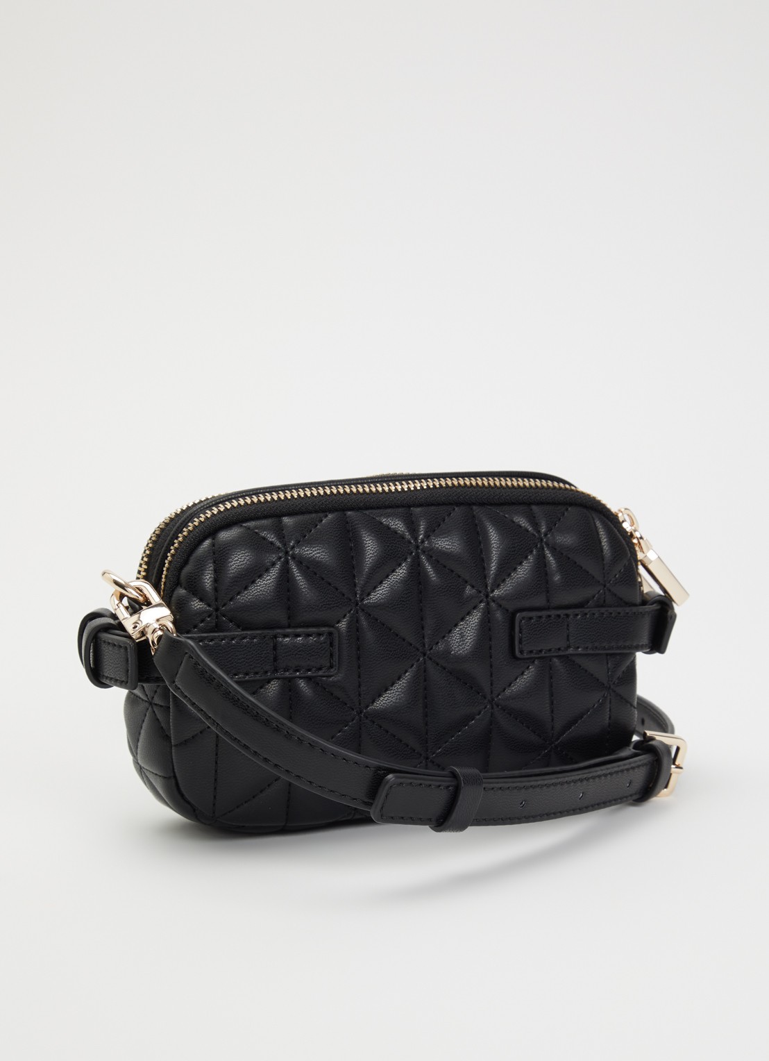 GUESS Paisleigh Mini crossbodytas met quilt patroon - achterkant 6 zwart