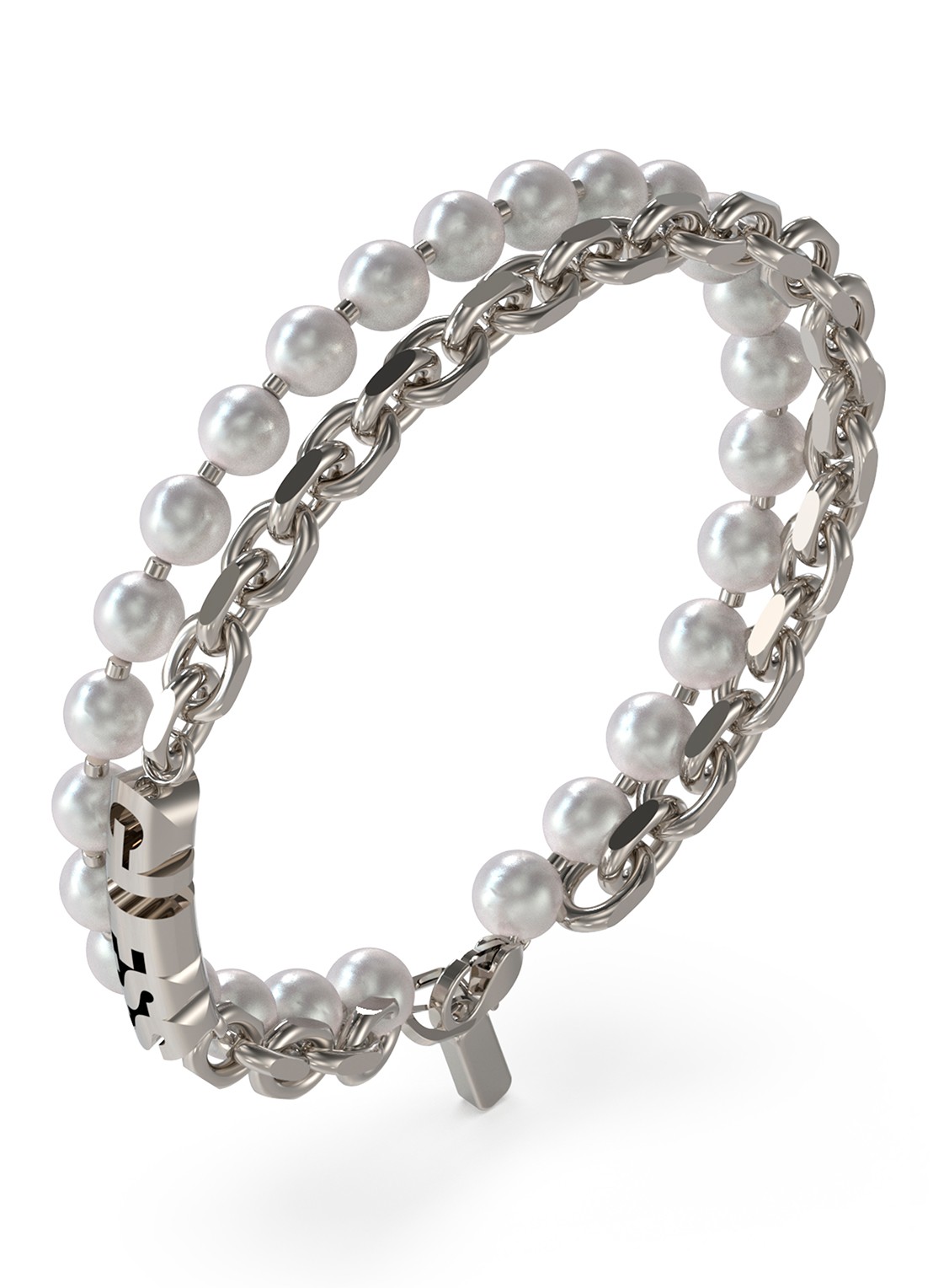 GUESS Parelarmband JUMB04063JWSTWIS  - voorkant zilver