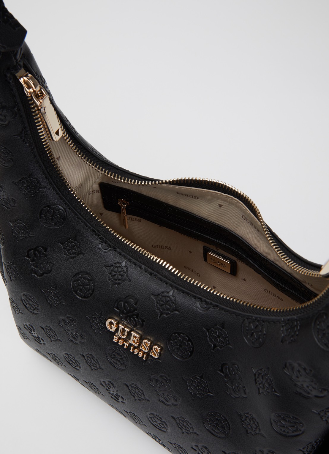 GUESS Phoebe schoudertas met logoprint - detail 3 zwart