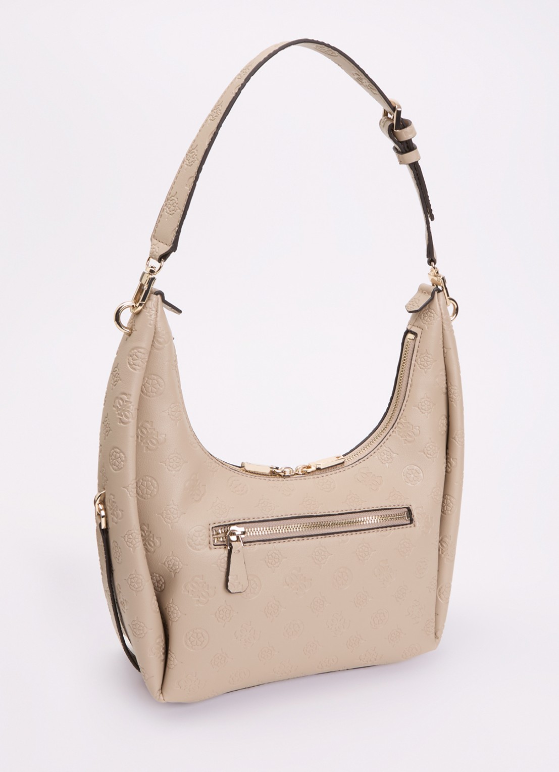 GUESS Phoebe schoudertas met logoprint - achterkant beige