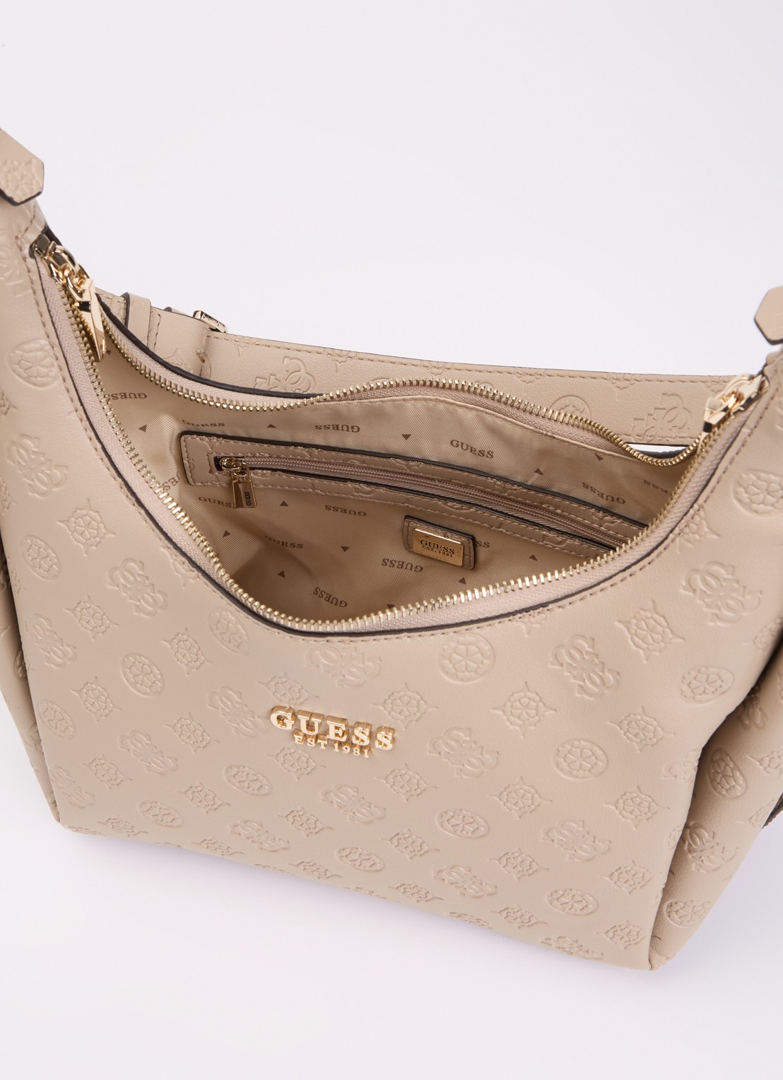 GUESS Phoebe schoudertas met logoprint - detail 2 beige
