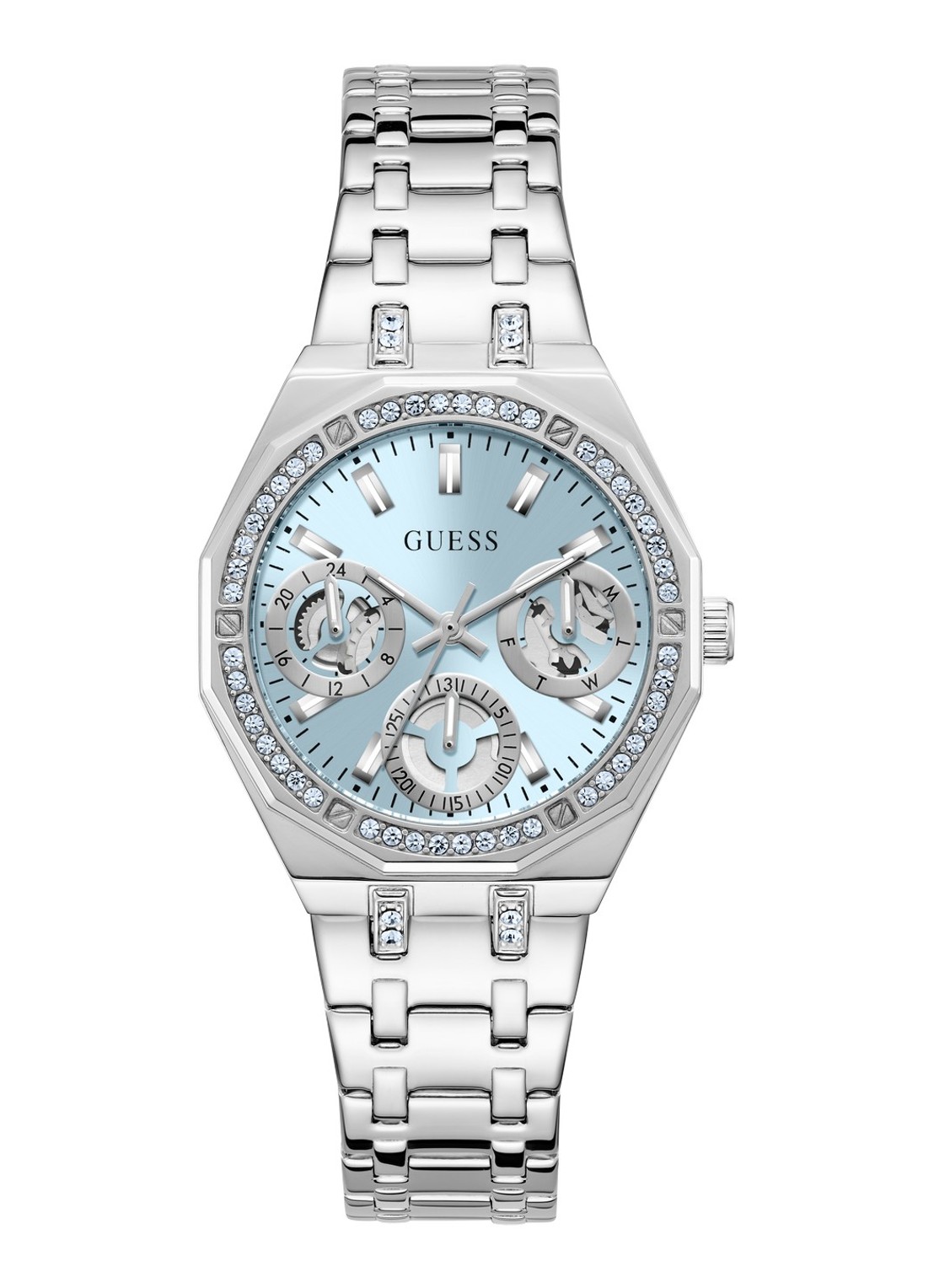 GUESS Quinn horloge GW1009L1 - voorkant 3 zilver