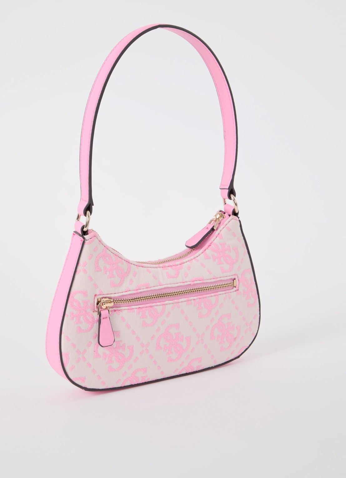 GUESS Ruma Mini schoudertas met logoprint - achterkant 3 roze