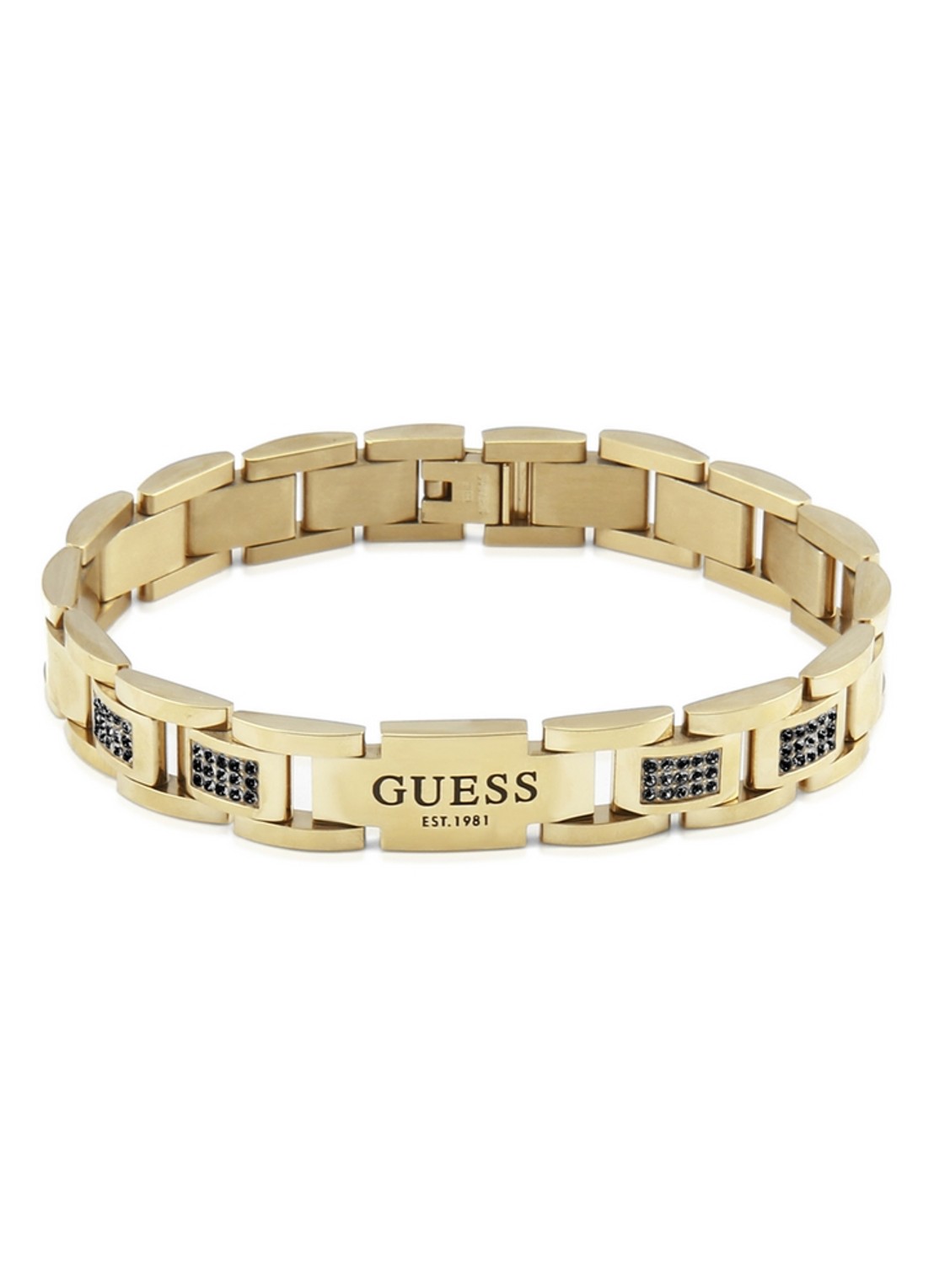 GUESS Schakelarmband met kristal JUMB01342JWYGBKT-U - voorkant goud