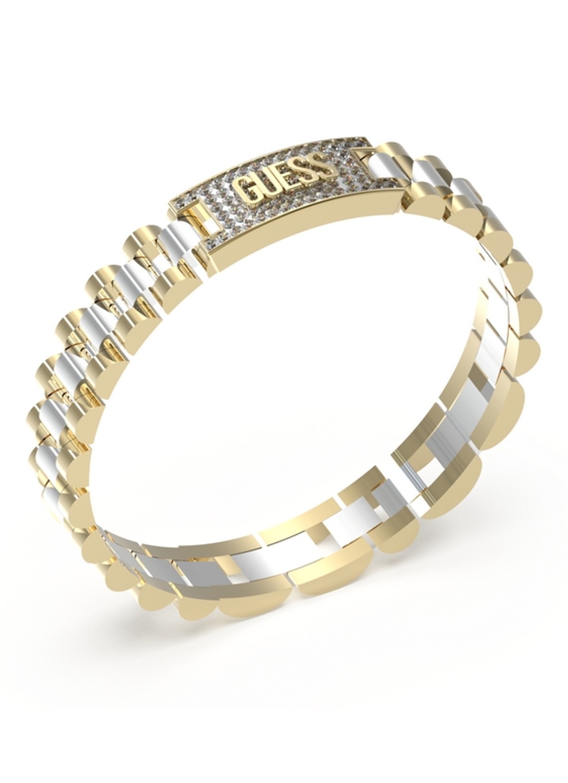 GUESS Schakelarmband met kristal JUMB03200JWYGSTT-U - voorkant goud