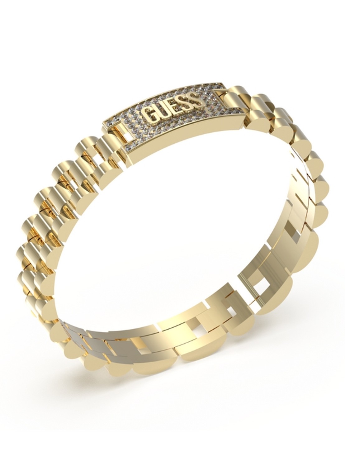GUESS Schakelarmband met kristal JUMB03200JWYGT-U - voorkant goud