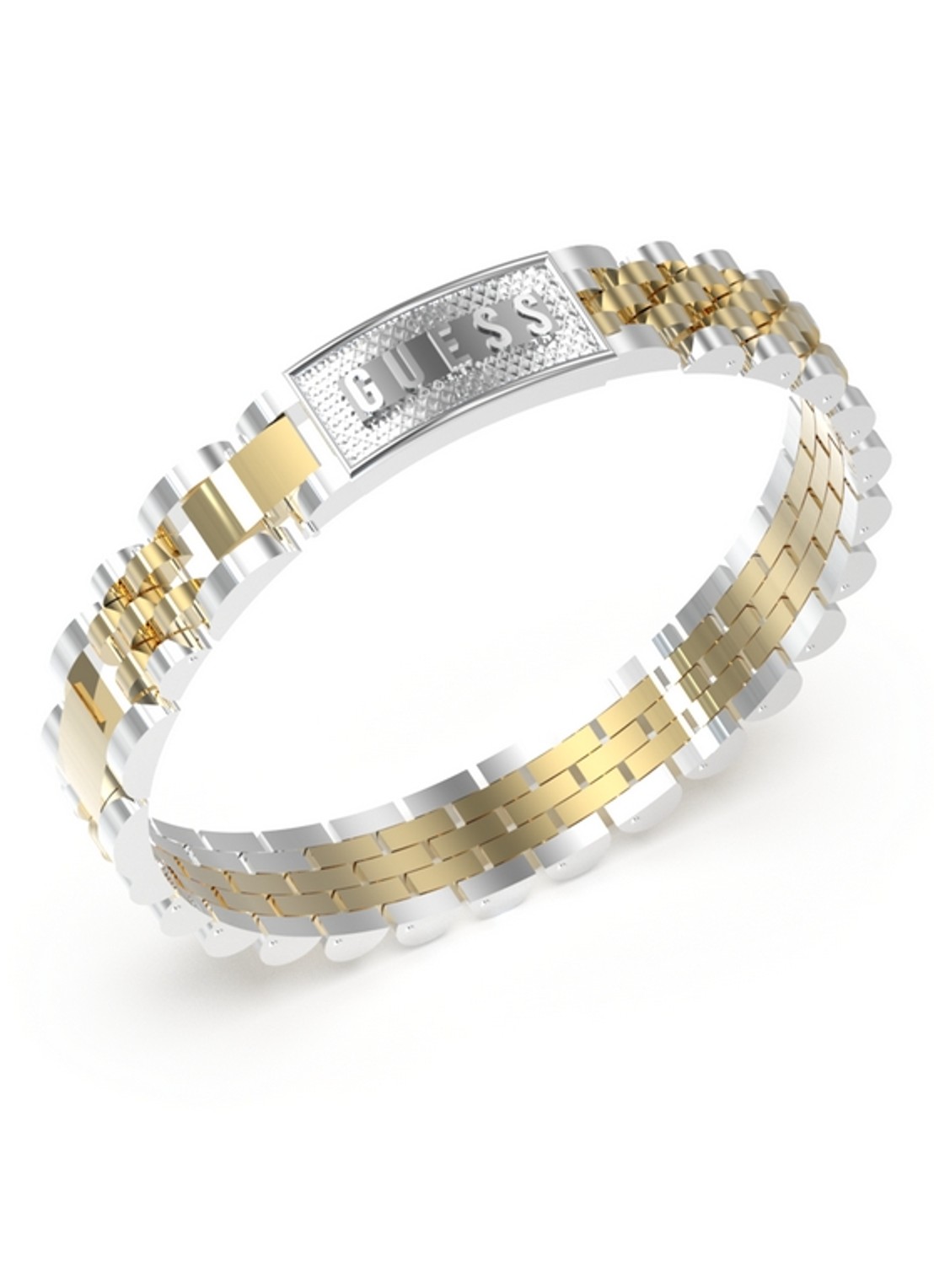 GUESS Schakelarmband met kristal JUMB03201JWYGSTT-U - voorkant goud