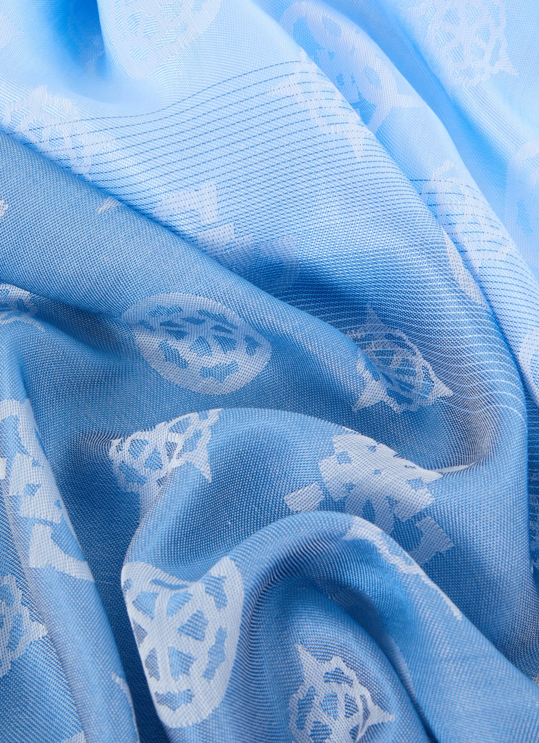 GUESS Sjaal met logo print 185 x 75 cm - detail 2 lichtblauw