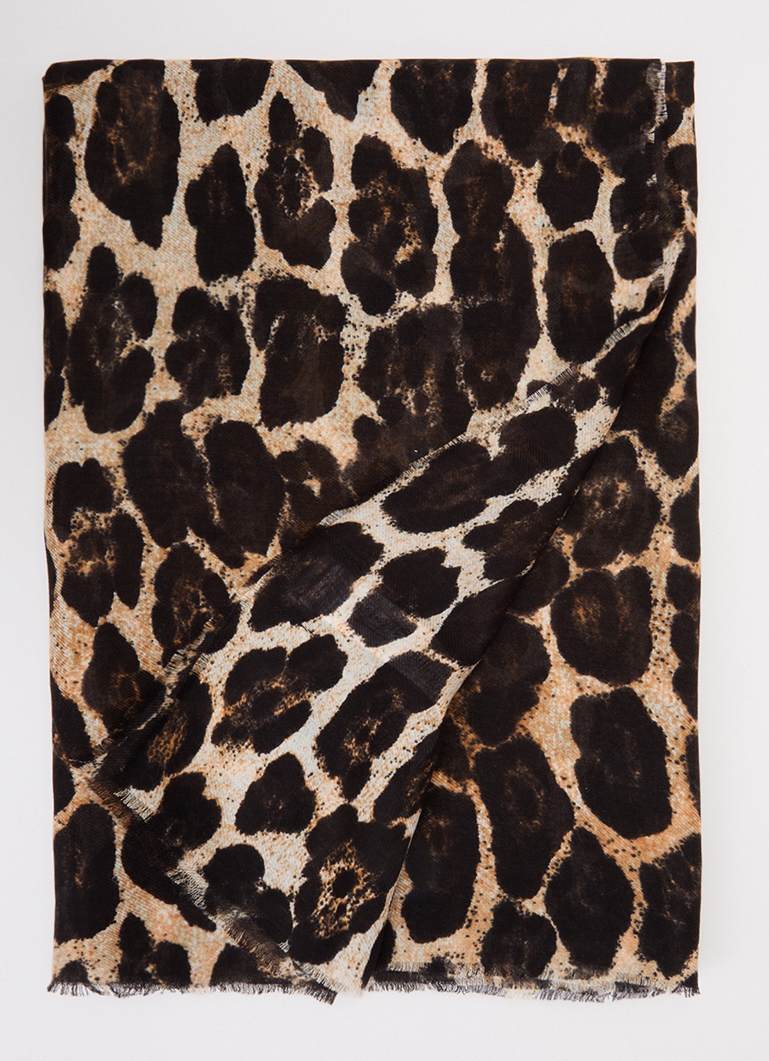 GUESS Sjaal met panterprint 200 x 85 cm  - voorkant bruin