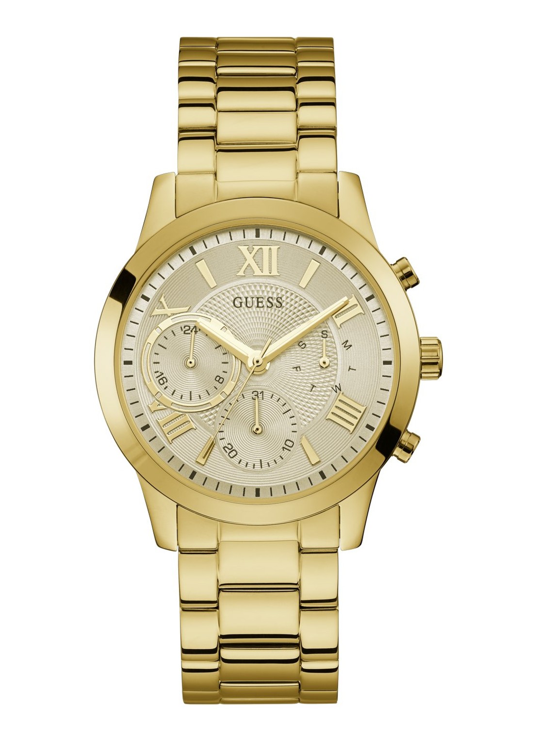 GUESS Solar horloge W1070L2 - voorkant goud