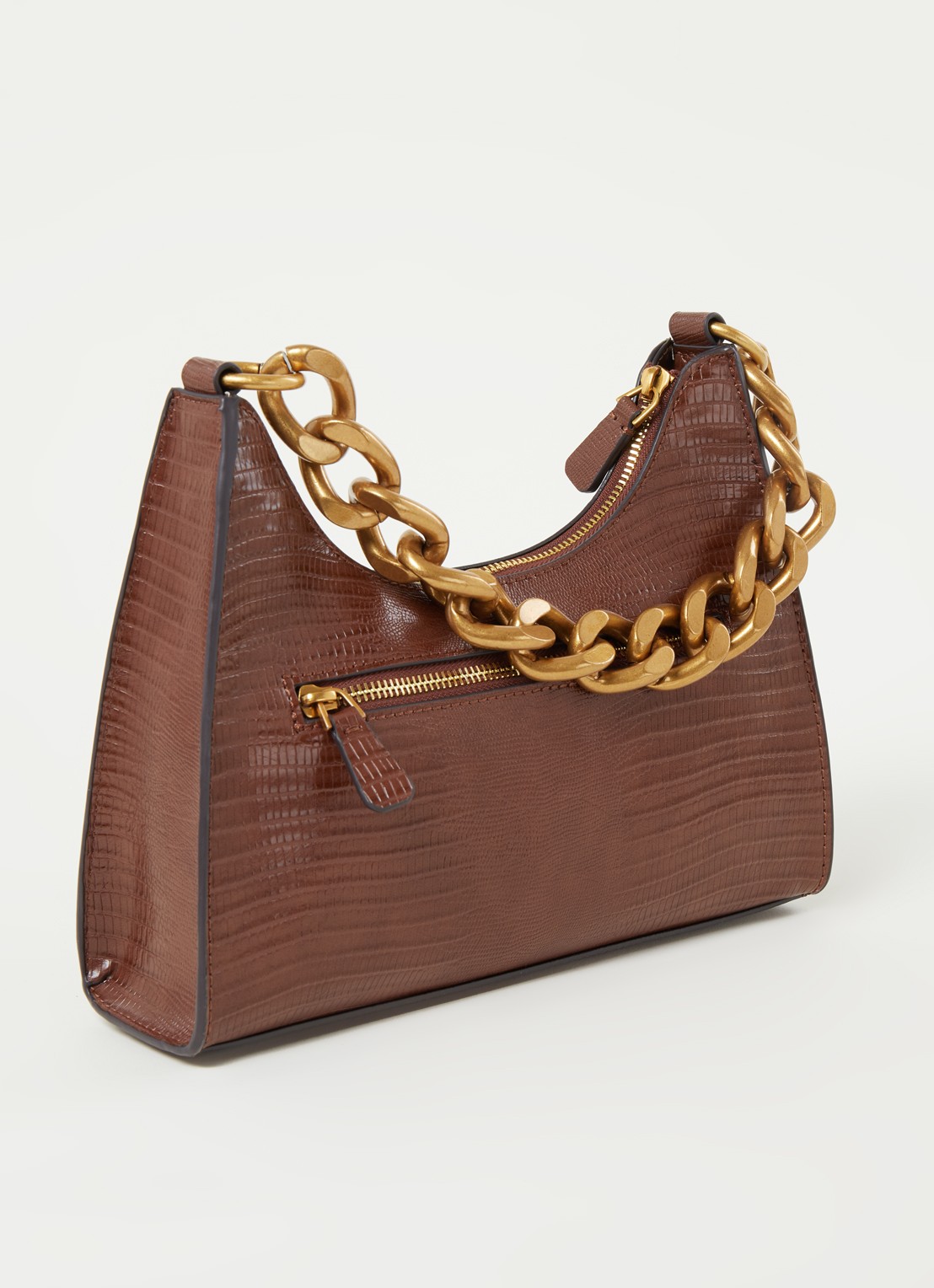 GUESS Tullia handtas met structuur - achterkant 4 bruin