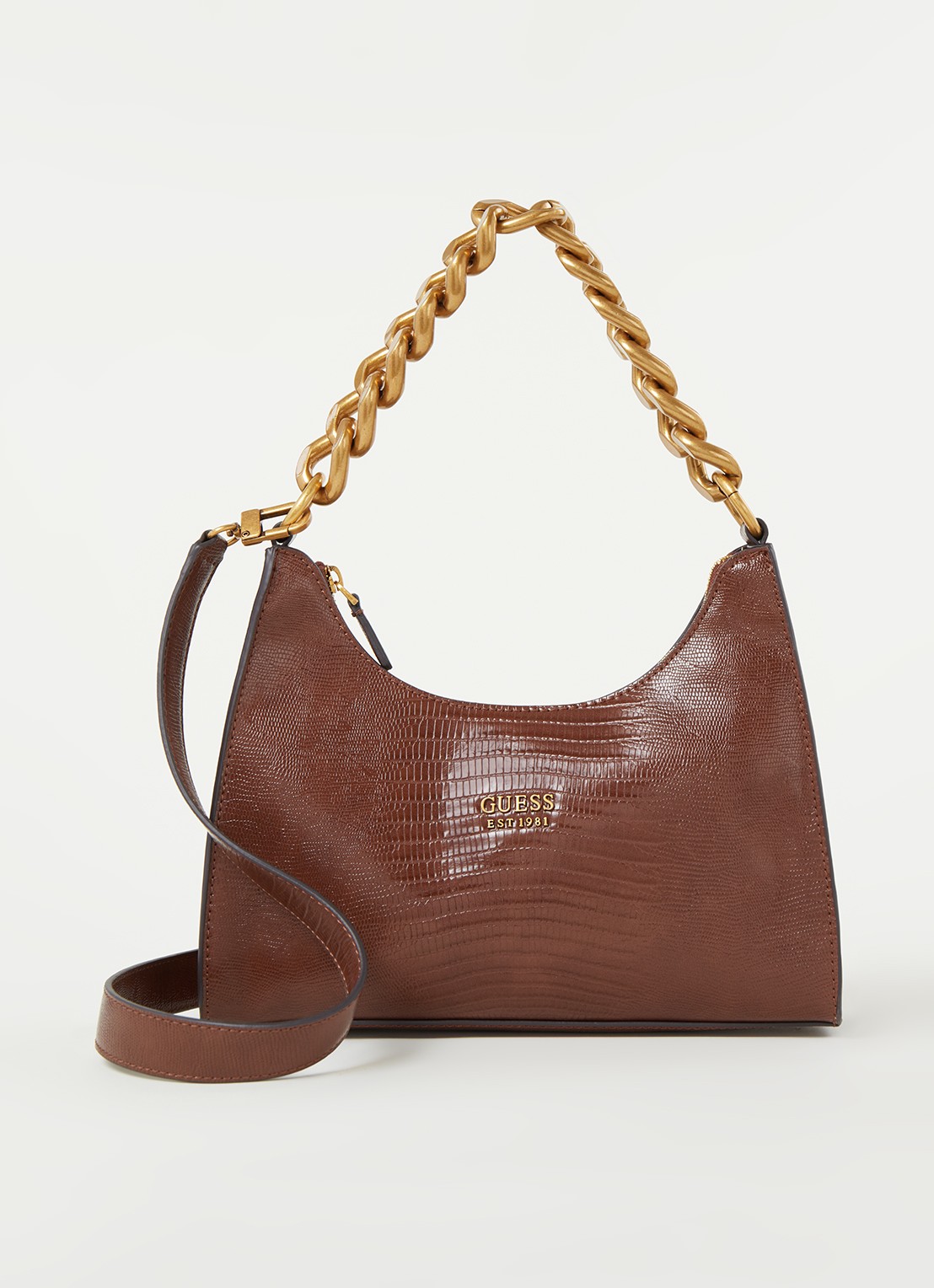 GUESS Tullia handtas met structuur - voorkant bruin