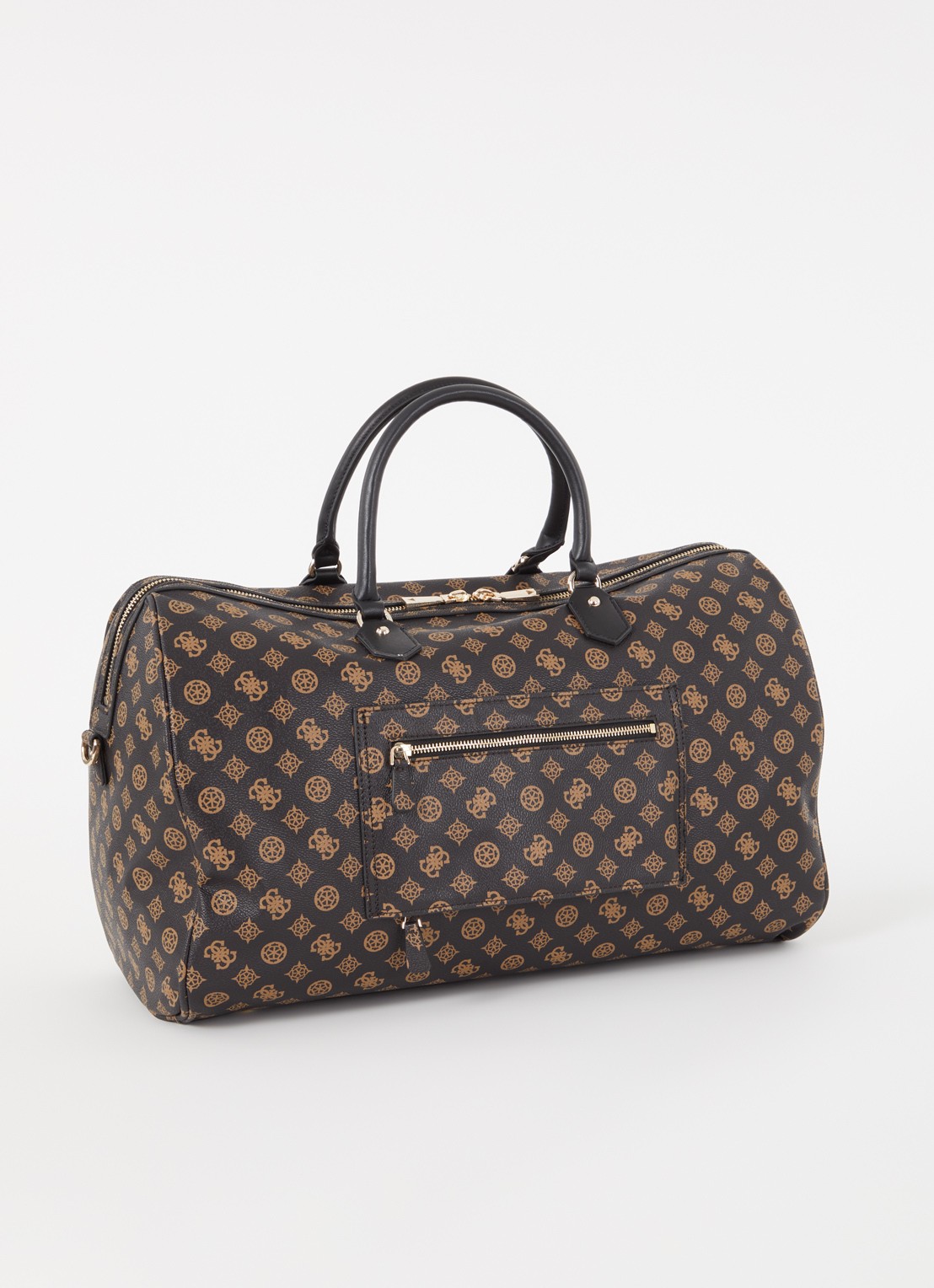 GUESS Wilder weekendtas met logoprint en afneembare schouderriem - achterkant bruin