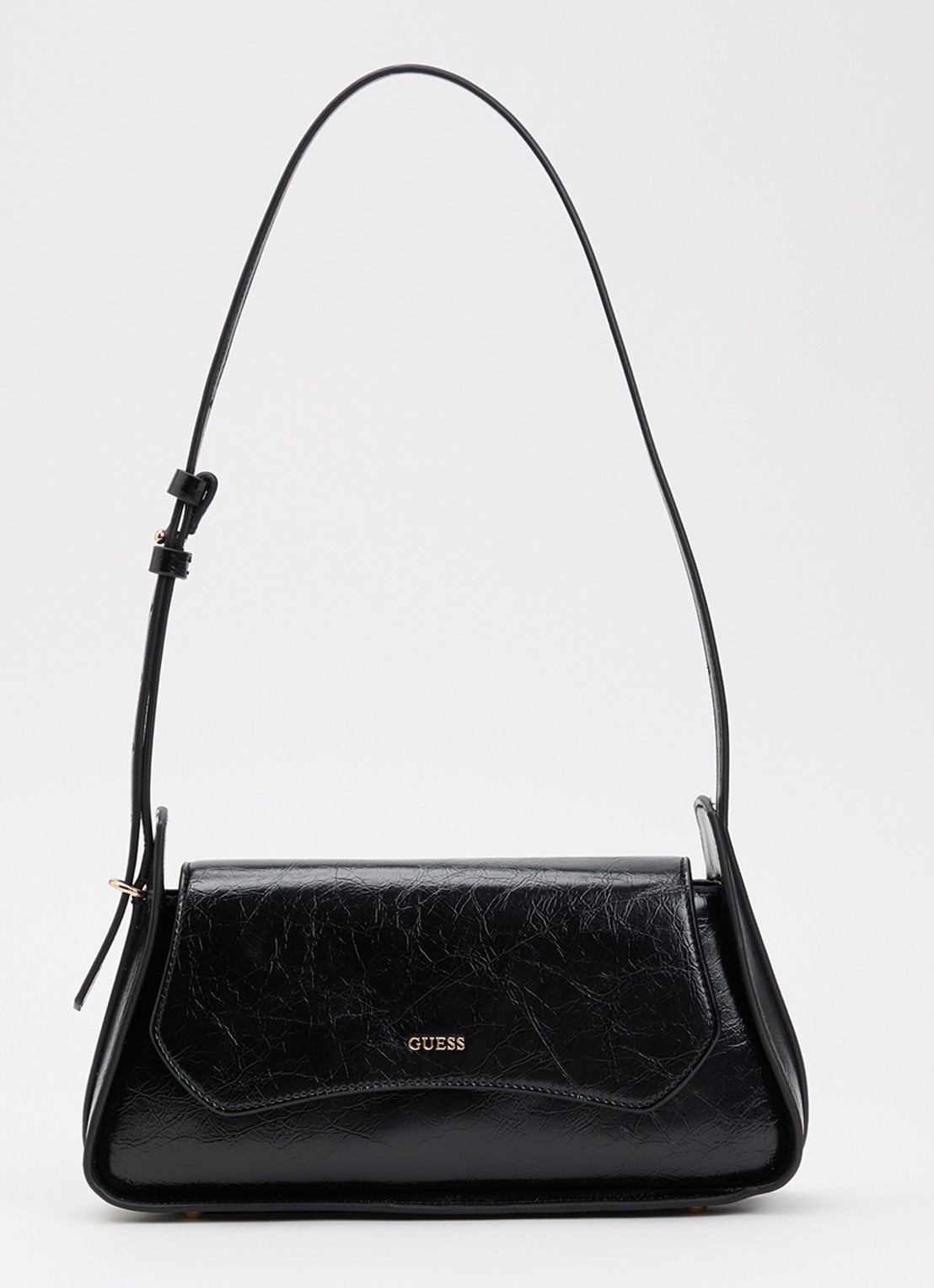 GUESS Xena Flap handtas met logo  - voorkant 5 zwart