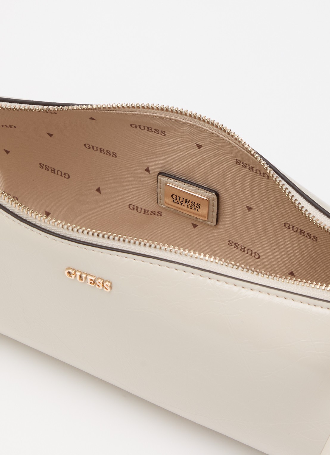 GUESS Xena handtas met logo  - detail 3 taupe