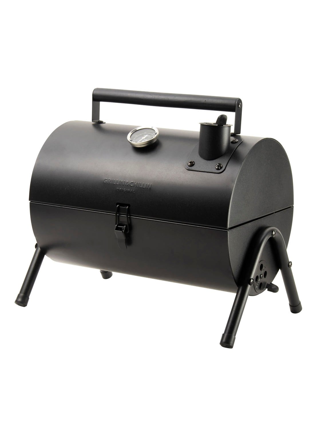 Gusta Smoker & Grill King 2-in-1 rookoven & houtskool barbecue - voorkant 2 zwart