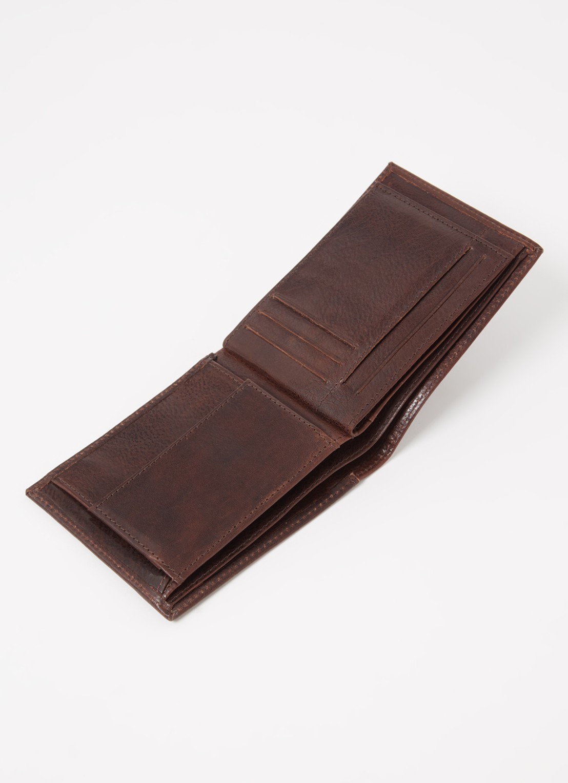 H.J. de Rooy Amsterdam Billfold portemonnee van leer - voorkant 2 donkerbruin