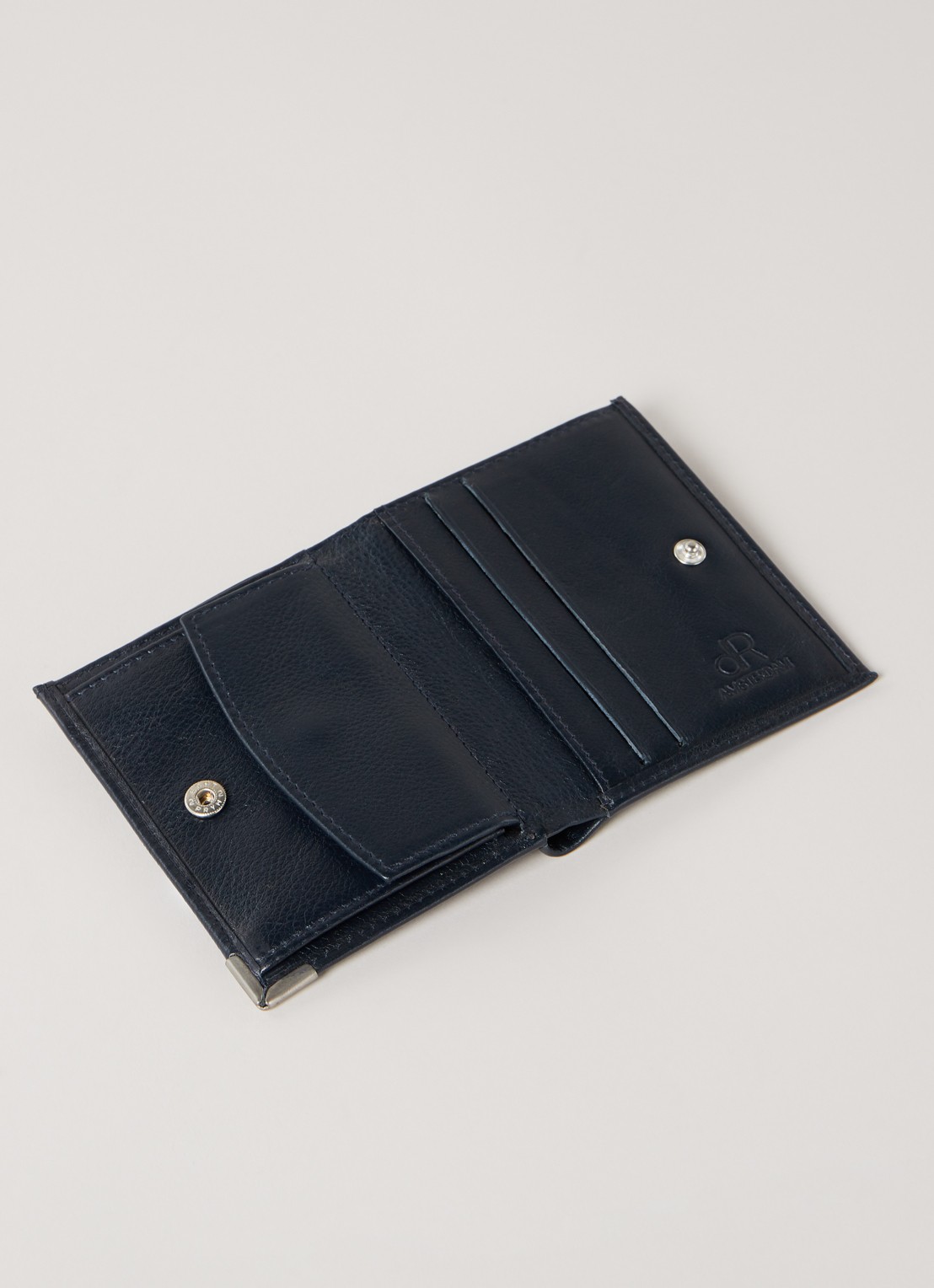 H.J. de Rooy Portemonnee van leer - detail donkerblauw