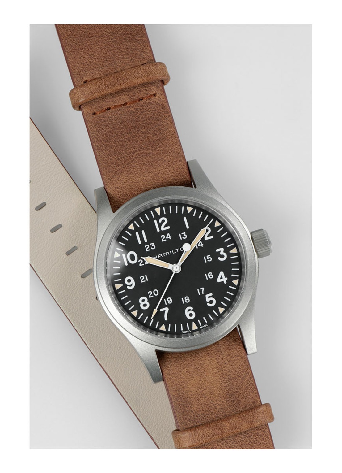 Hamilton Khaki Field Mechanical horloge H69439531 - detail 3 bruin