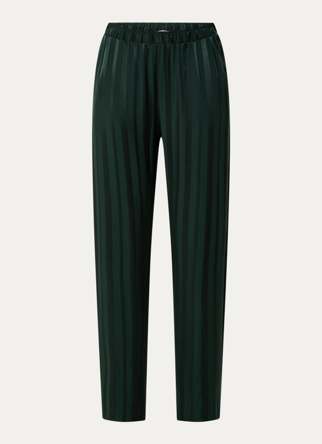 Hanro Indra pyjamabroek met streepprint - voorkant groen