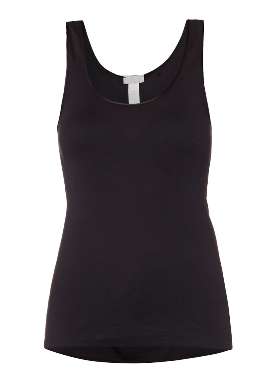 Hanro Naadloos singlet met ronde hals - voorkant 2 zwart
