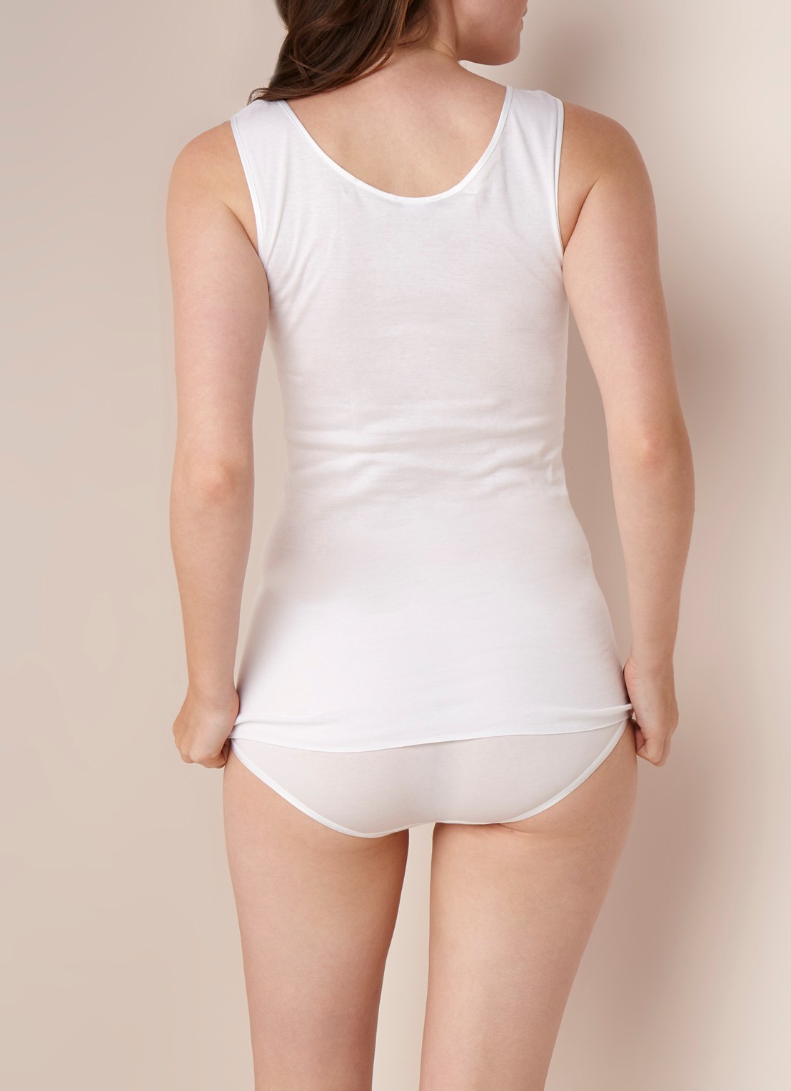 Hanro Naadloos singlet van katoen - achterkant 4 wit