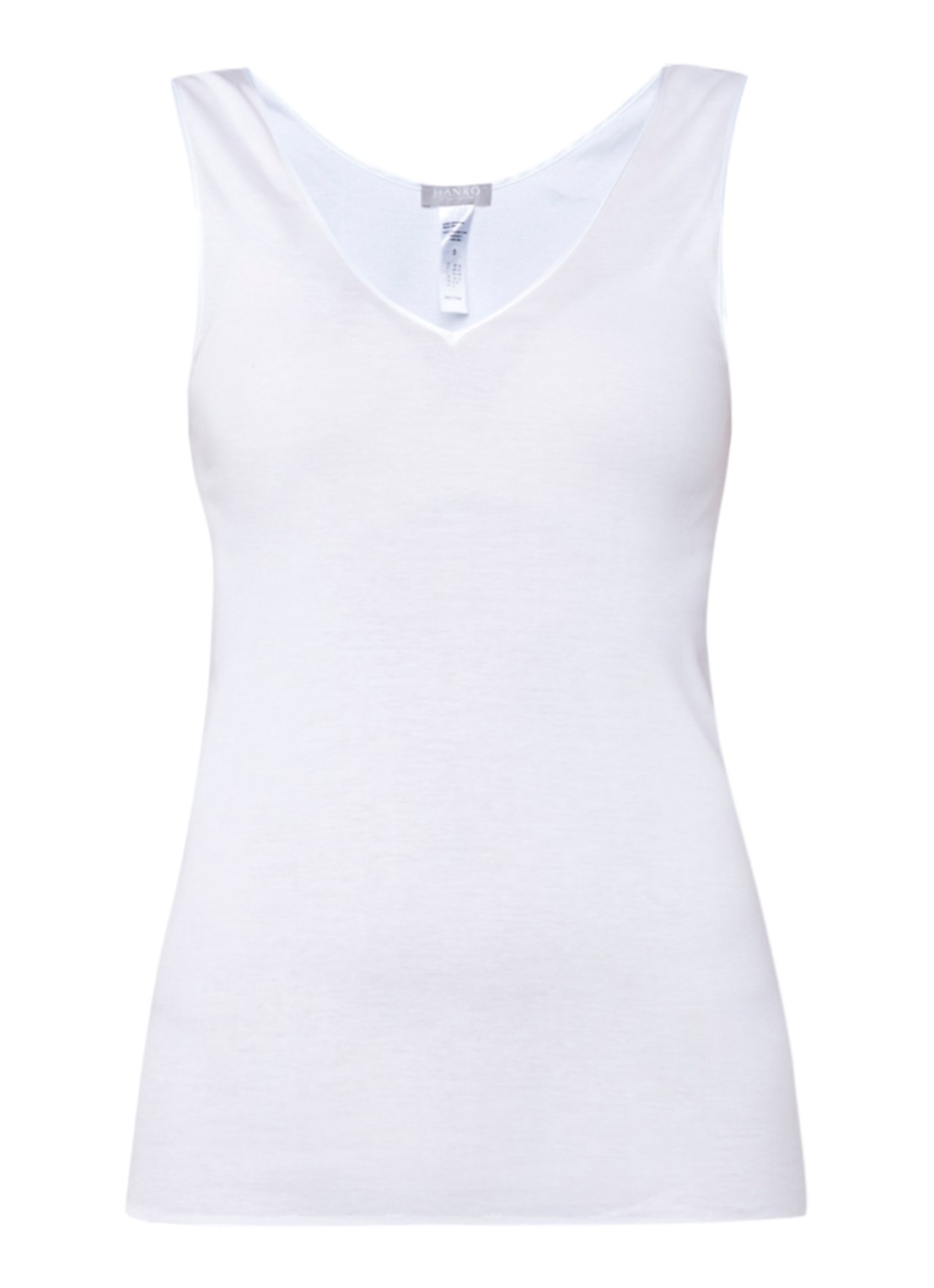 Hanro Naadloos singlet van katoen - voorkant wit