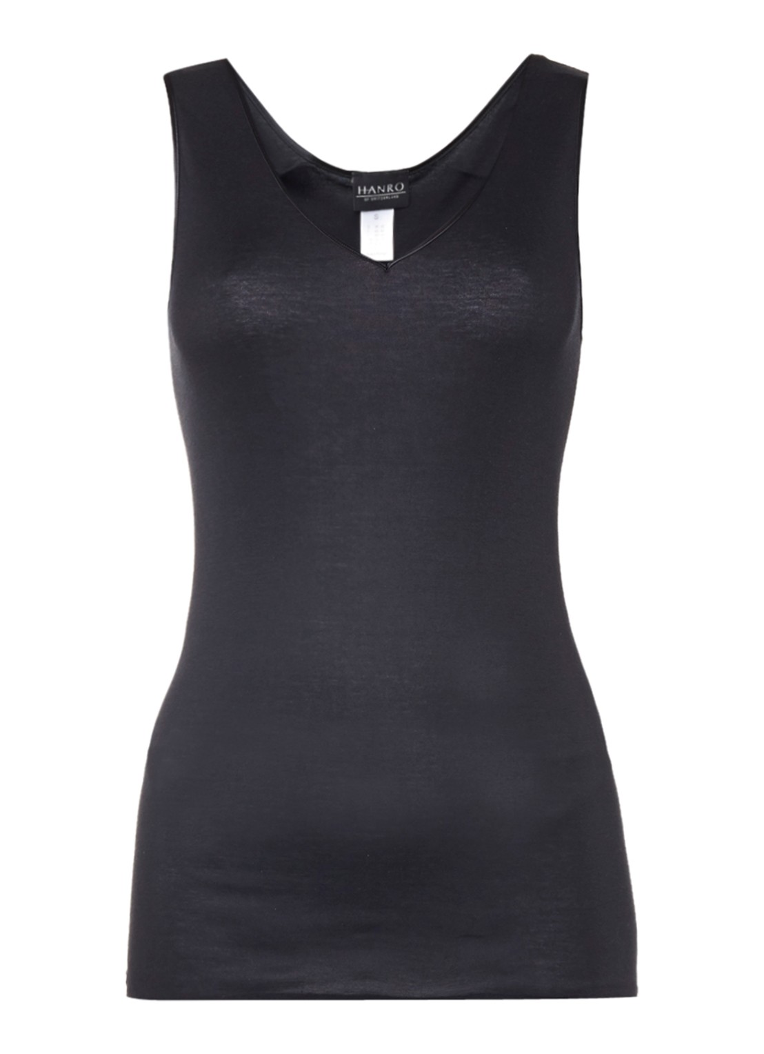 Hanro Naadloos singlet van katoen - voorkant 3 zwart