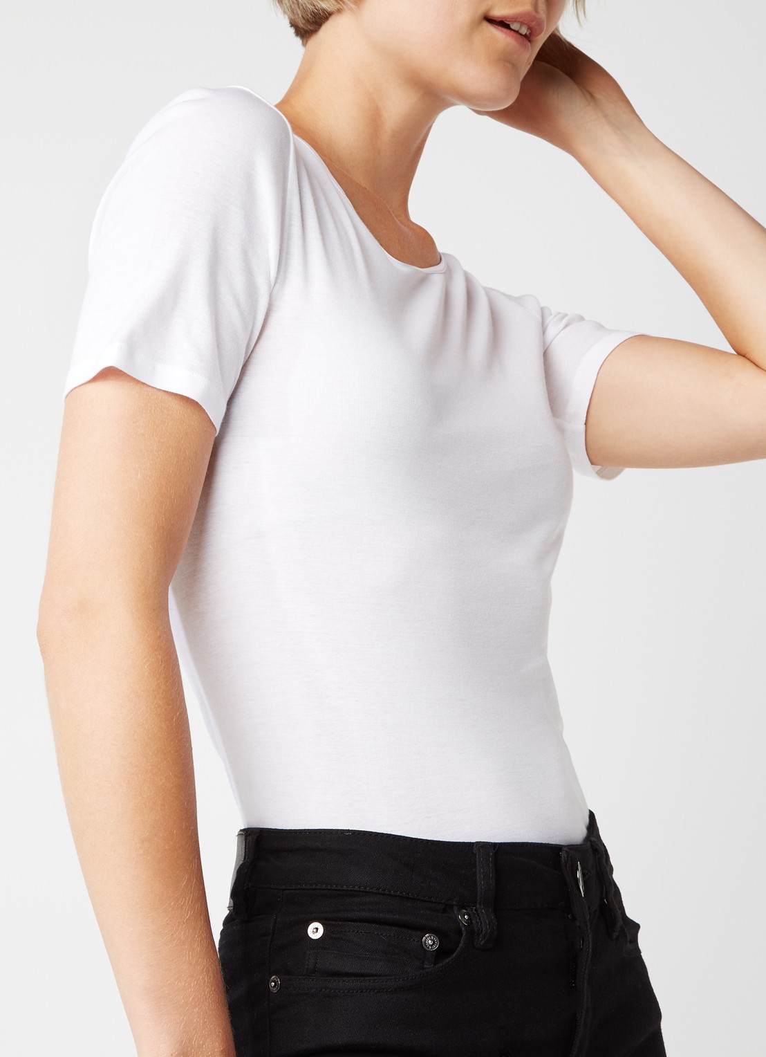 Hanro Naadloos T-shirt met ronde hals - detail 4 wit
