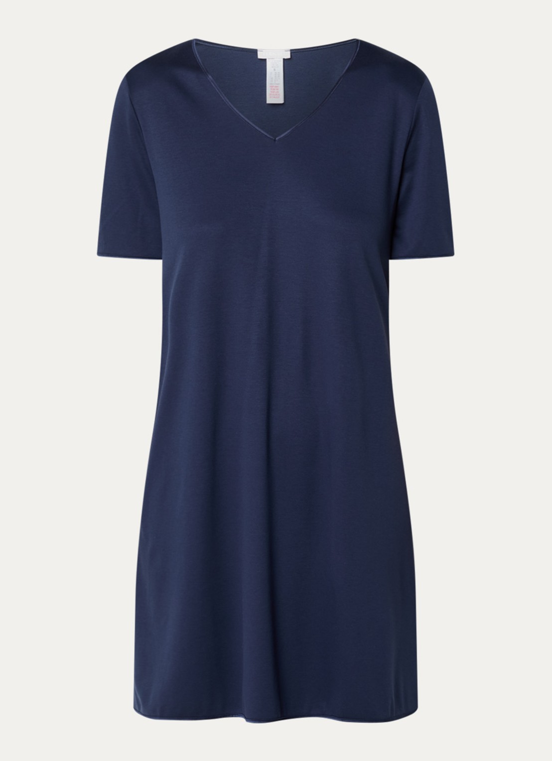 Hanro Nachthemd met V-hals - voorkant 3 donkerblauw