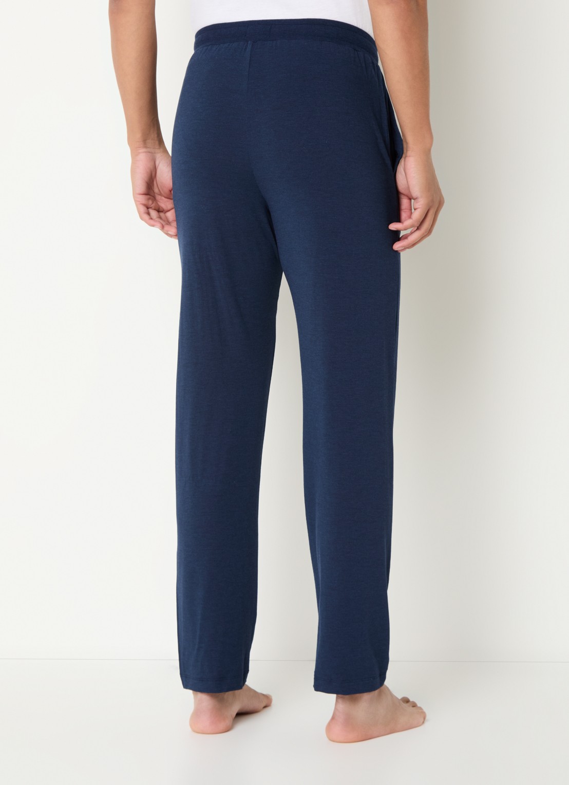 Hanro Pyjamabroek met steekzakken - achterkant 5 donkerblauw